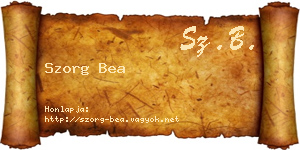 Szorg Bea névjegykártya